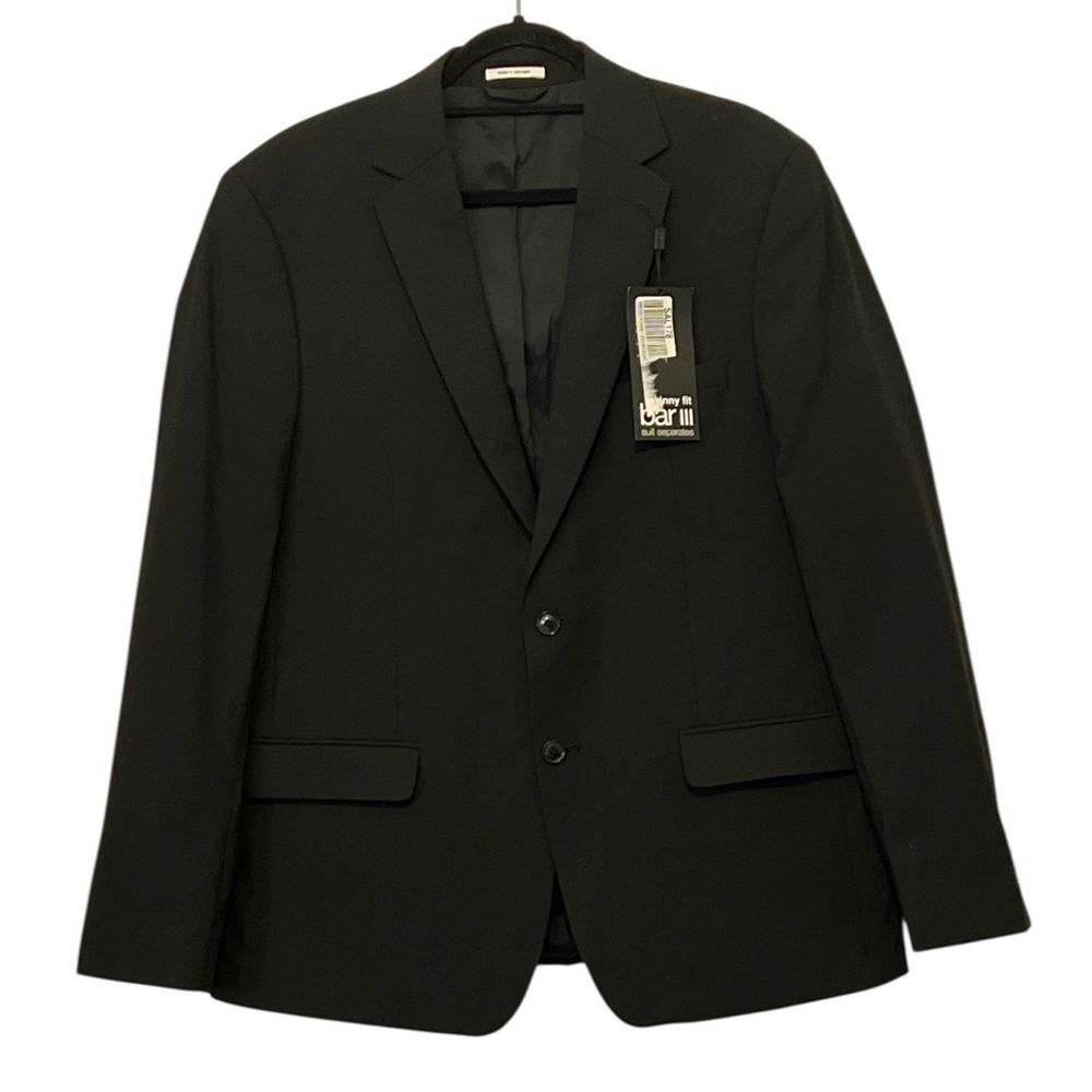Bar III Skinny Fit Suit Jacket, Men’s, Full Lining, Size 44R‎ Black, Size 44R